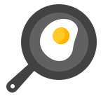 Cartoon egg in frypan