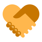 Icon of handshake in shape of love heart