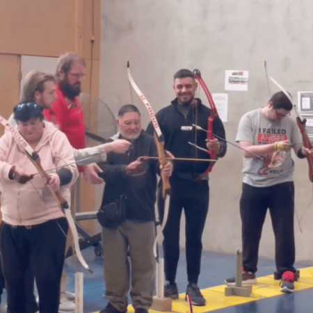 Group of people doing archery