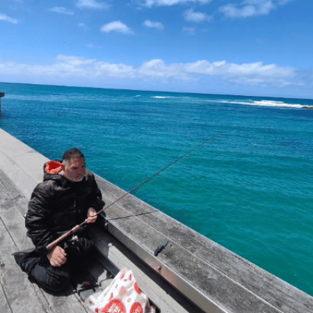 A man fishing