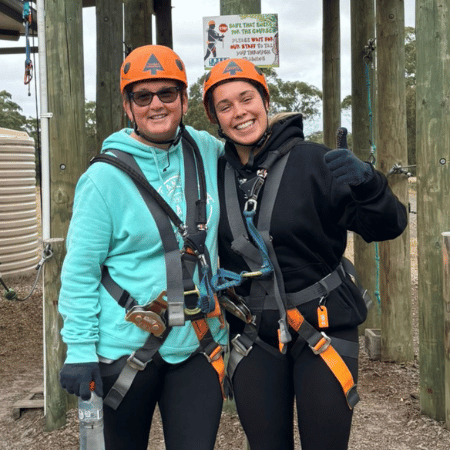 Two women posing for a photo