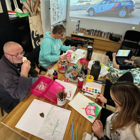 Group of people in an art class